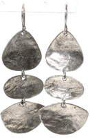 Vintage SILPADA 925 Sterling Silver Rendezvous Triple Disk Hook Earrings Israel - 2.5" Long