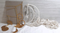 2 New Hanging Moon Decorations | Includes Copper Moon Phase Decoration & Yarn Crescent Moon Decoration