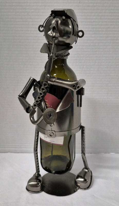 Great Metal Musician Wine Bottle Holder 14" Tall