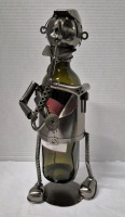 Great Metal Musician Wine Bottle Holder 14" Tall