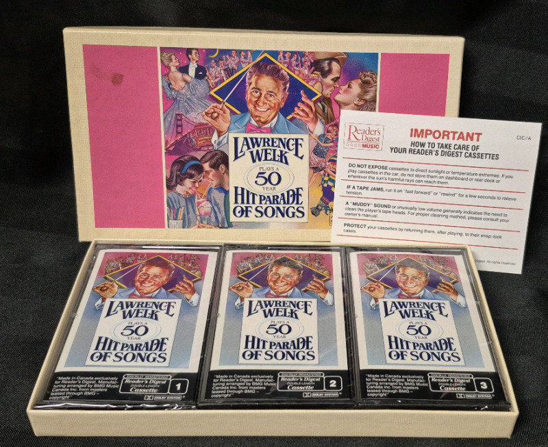 Vintage Reader's Digest Lawrence Welk Cassette Tape Set Sealed- Plays a 50 Year Hit Parade Of Songs