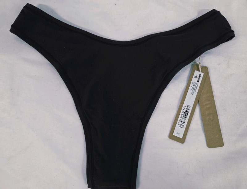 New | Size Small Women's SKIMS Dipped Front Thong in Color Onyx