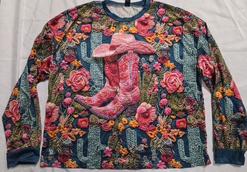 New | Size XL Loose Fit Printed Longsleeve