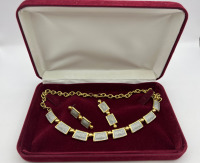 Park Lane signed Vintage Necklace Earring Set Burgendy Box