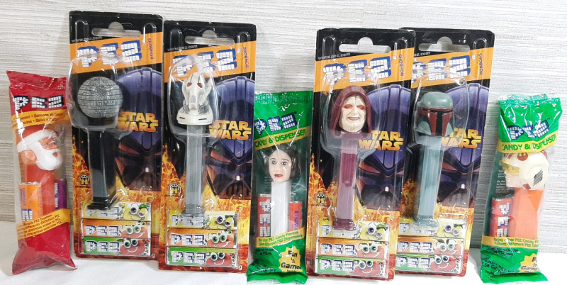 7 Vintage Pez Dispensers | Includes Star Wars Dispensers Dated 2005 & Dispensers Dated Late 90's-Early 2000's