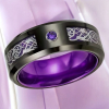 Titanium Steel Vibrant Purple Dragon Design Ring Size 13 - 5