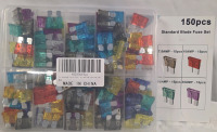150pcs New | Riseuvo Standard Blade Fuse Set | 2AMP-35AMP | Box Measures 6" x 5"