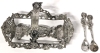 Darling Vintage BIRKS Germany Sterling Silver Bavarian Salt Cellar (Possibly for Absinthe or Pickles) With 2 Glass Containers & 2 Spoons : 1 Slotted - 3" Tall - 5