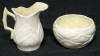 Vintage BELLEEK Lily Pattern Sugar & Creamer Set, Green Stamp, 2" - 3.5" Tall, No Chips or Cracks - 2
