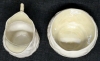 Vintage BELLEEK Lily Pattern Sugar & Creamer Set, Green Stamp, 2" - 3.5" Tall, No Chips or Cracks - 3