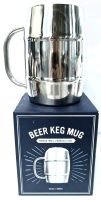 New Final Touch BEER KEG MUG - Double Wall Stainless Steel, 1000ml
