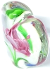 Lovely Pink Flower Suspended Inside Clear Heart Art Glass Paperweight/Figure - 4.5" Tall, No Chips or Cracks - 2