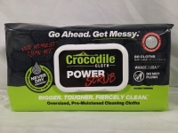 New | Crocodile Cloth Power Scrub Oversized, Pre-Moistened Pack of (80) 15" x 10" Cleaning Cloths