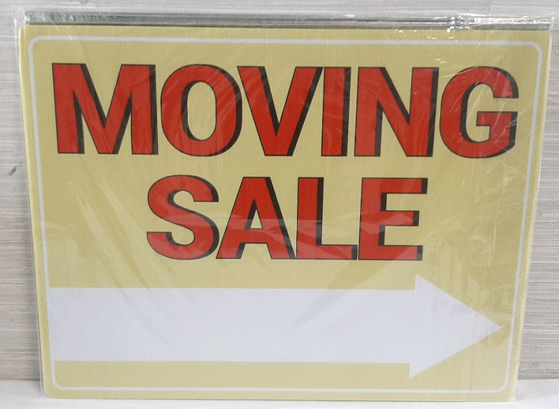 3 New Moving Sale Hanging Signs | Includes Metal Bars | Measures 17" Wide, 13&frac12;" Tall