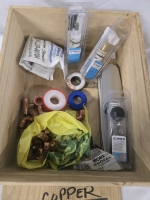 40+ Pcs | Copper Plumbing W/ Wooden Box 13" x 11" x 5"