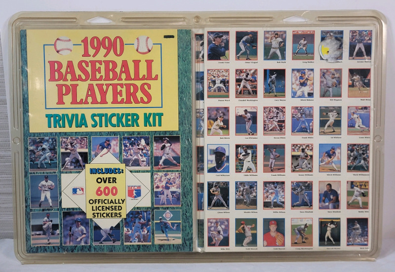 1990 MLB Baseball Players Trivia Sticker Kit w/Book & Stickers , Complete