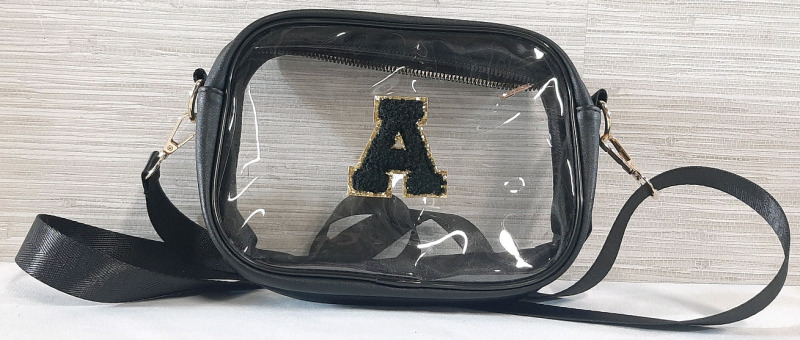 New Clear Crossbody Leather Bag | Bag Measures 9" Wide, 6&frac12;" Tall