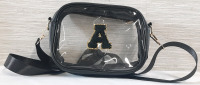 New Clear Crossbody Leather Bag | Bag Measures 9" Wide, 6&frac12;" Tall