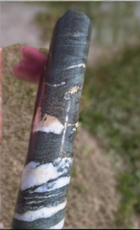 Rare Striped Quartz Core Sample Approximately 9.5 inch 2 inch Base
