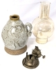 Vintage Handmade Stoneware Oil Lamp - 16.5" Tall, No Chips or Cracks - 3