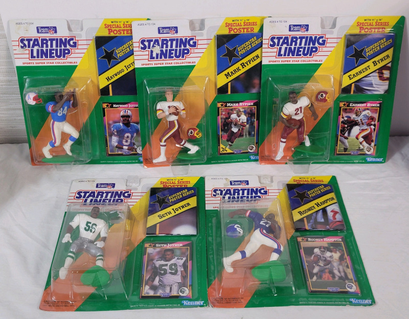 Five (5) Vintage 1992 Starting Lineup NFL Football 4" Action Figures , Sealed