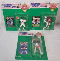 Three (3) Vintage 1995 Starting Lineup NFL Football 4" Action Figures , Sealed .