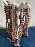 Four Vintage Rhodonite Bead Necklaces 24 inch
