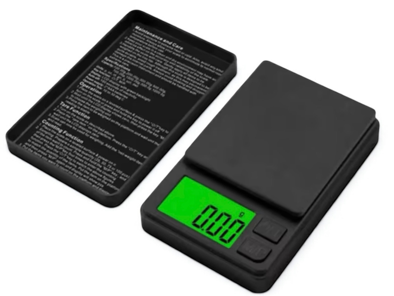 Digital Pocket Scale for Jewelry 1000g/0.01g Precision LCD Backlit Gram Weighing Tool with Tare Function Ounces/Grains Approximately 2.28 x 3.5 inch requires 2xAAA Batteries