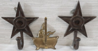 3 New Metal Coat Hangers | Bathtub Hanger Measures 6" Tall, 4" Wide, Copper Star Hangers Measure 7" Tall, 6" Wide