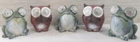 5 New Stone Lawn Ornaments w/ Light-Up Eyes | Ornaments Are Roughly 4" Tall, 3" Wide | Have Not Been Tested For Functionality, Sold As Is