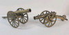 Two (2) Brass Mantle Cannons . Measure 12" & 10" Long . For Display Only