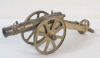 Two (2) Brass Mantle Cannons . Measure 12" & 10" Long . For Display Only - 5