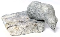 Vintage Signed & Numbered HOSELTON Soapstone Polar Bear Sculpture - 6.5" &times; 5" &times; 2.5" Tall