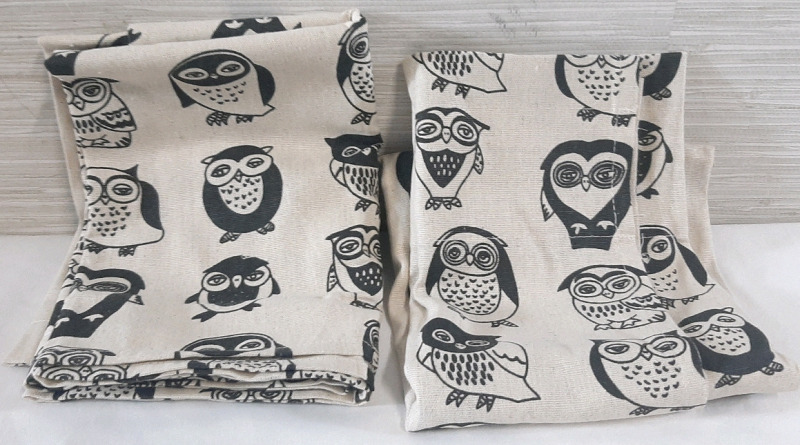2 New Owl Patter Valance Curtains | Curtains Measure 52"&times;20"