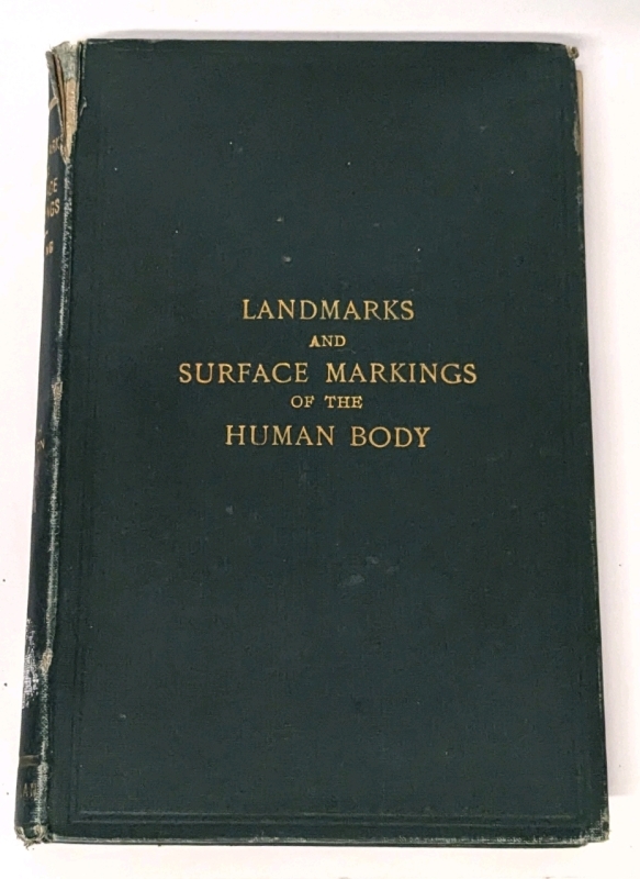 Antique 1916 "Landmarks and Surface Markings of the Human Body" - 5th Edition Hardcover Book