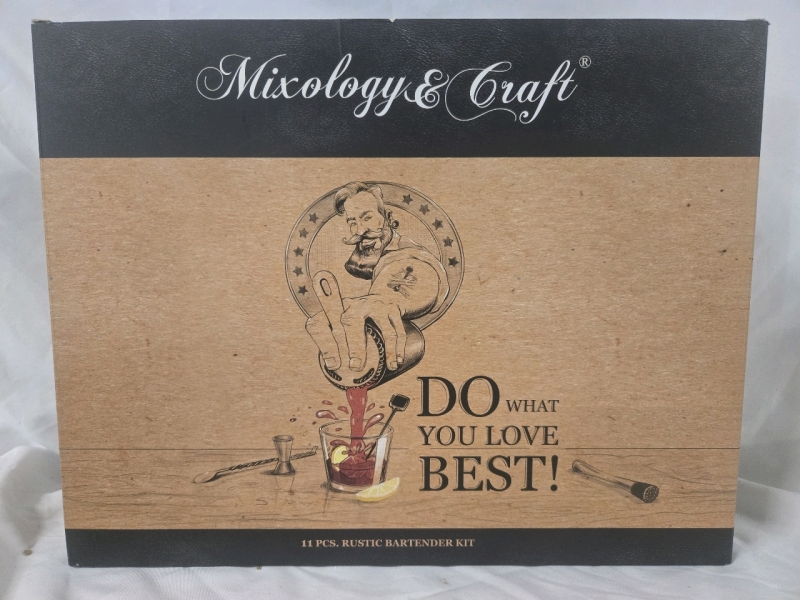 New In Box | Mixology & Craft 11 Pcs Rustic Bartender Kit | * Retails $65 As Seen On Ebay *