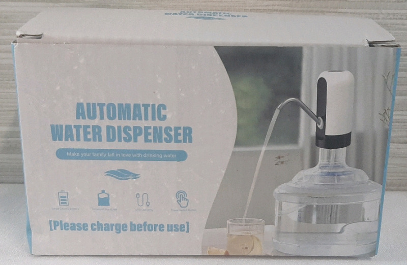 New in Box Automatic Water Dispenser w/ USB Charging for Large Water Jugs | Box is 4&frac12;" Wide, 3&frac12;" Tall