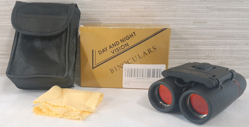 New Day and Night Vision Binoculars w/ Carrying Case & Microfibre Cleaning Cloth
