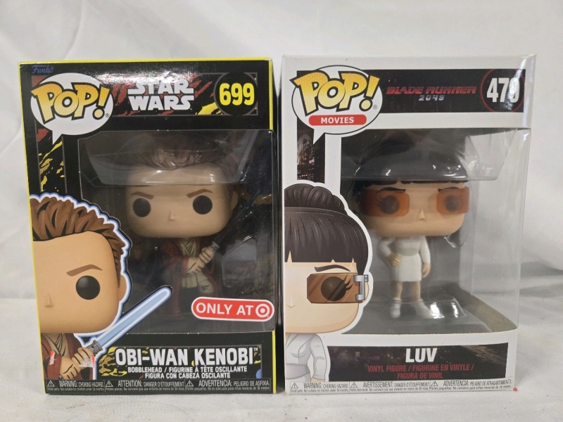 2 New | Funko Pops #699 Star Wars OBI-Wan Kenobi-Bobblehead & #479 Blade Runner-Luv- Vinyl Figure | 4" Tall