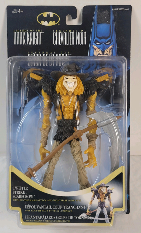 Vintage 1996 Legends of the Dark Knight " Twister Strike Scarecrow " 7" Action Figure in Package w/Protective Blister Package