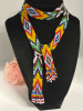 Native American Glass Bead Chevron Drape Necklace 30 inch with .75 inch bead fringe - 2