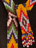 Native American Glass Bead Chevron Drape Necklace 30 inch with .75 inch bead fringe - 3