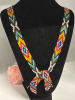 Native American Glass Bead Chevron Drape Necklace 30 inch with .75 inch bead fringe - 5