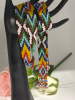 Native American Glass Bead Chevron Drape Necklace 30 inch with .75 inch bead fringe - 6