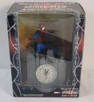2002 Marvel Spider-Man Alarm Clock in Original Box . Measures 7" tall , requires 3 AA Batteries .