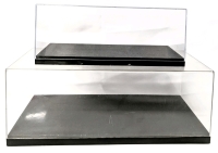 2 Rectangular Hard Plastic Display Cases : 4.25" &times; 9.75" &times; 3.75" Tall & 13.5" &times; 6.5" &times; 5.10" Tall