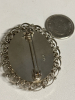 Italian Micro Mosaic Oval Floral Brooch Stamped Italy Approximately 1.75 inch - 5
