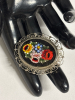 Italian Micro Mosaic Oval Floral Brooch Stamped Italy Approximately 1.75 inch - 6