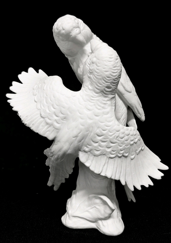 Stunning Vintage 1966 GOEBEL West Germany Budgerigar Budgie Parrot OV95 White Porcelain - 6.5" Tall, No Chips, Repaired Feather Spotted