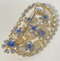Vintage Sparkling Austria Brooch - 2.25" Long
